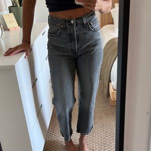 Ribcage Straight Ankle Black Jeans